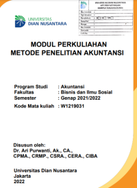 MODUL PERKULIAHAN METODE PENELITIAN AKUNTANSI