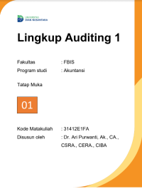 Modul Perkuliahan Lingkup Auditing 1