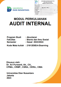 MODUL PERKULIAHAN AUDIT INTERNAL